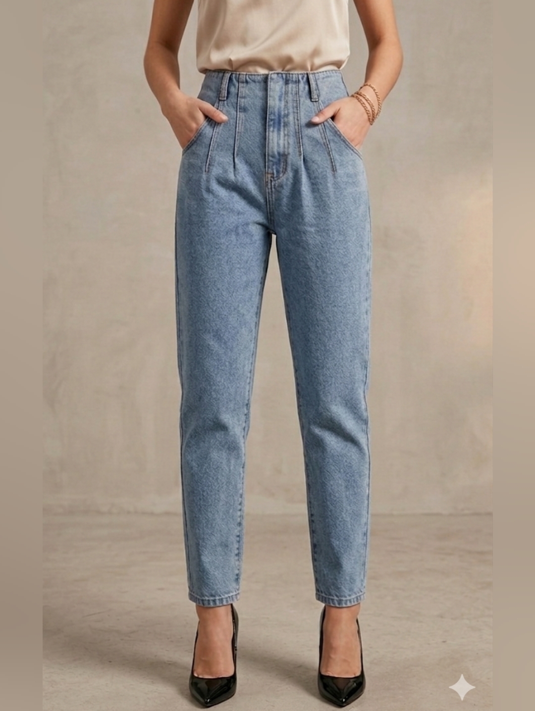 New +Tag Astr High Waist Xs Blue Denim Baggy Jeans 90s Style Womens Extra Small